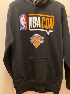 NBA Con New York Knicks Black & Orange Graphic Hoodie